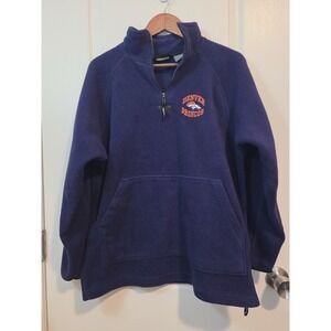 The Edge Denver Broncos 1/4 Zip Fleece Pullover Mens Size Medium